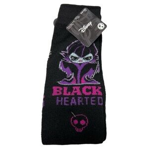 Disney Black Hearted Knee High Socks  Shoe Size 4-10